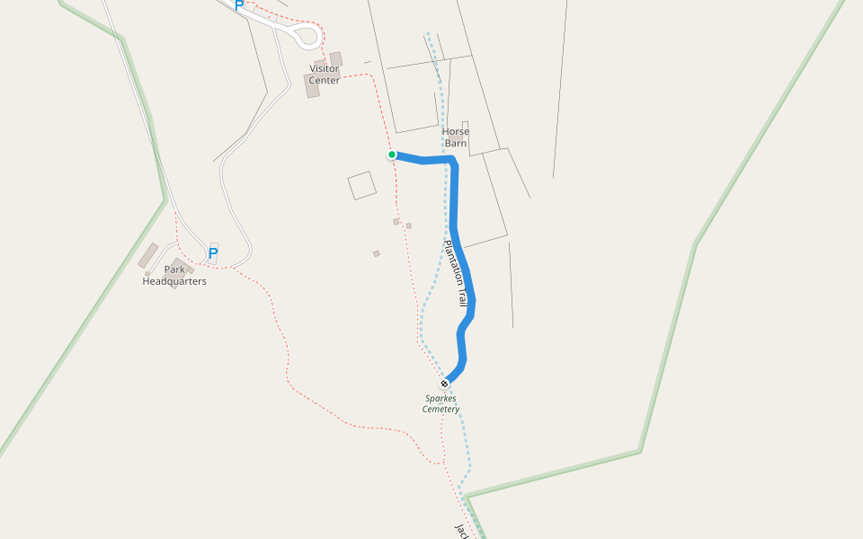 Plantation Trail walking route map in Hardy