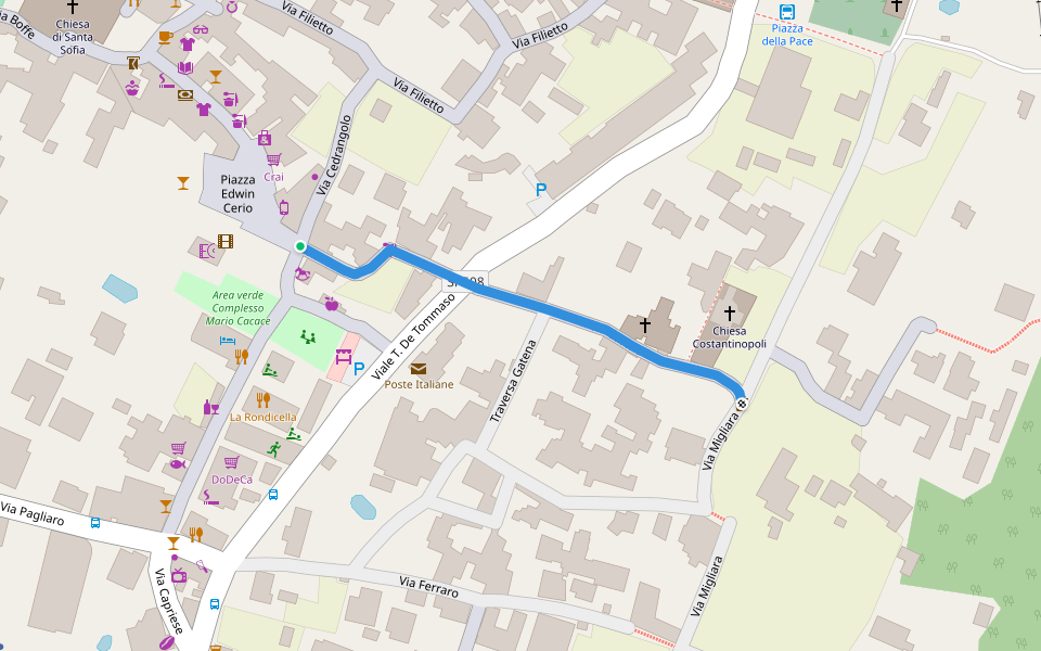 Via Catena walking route map in Anacapri