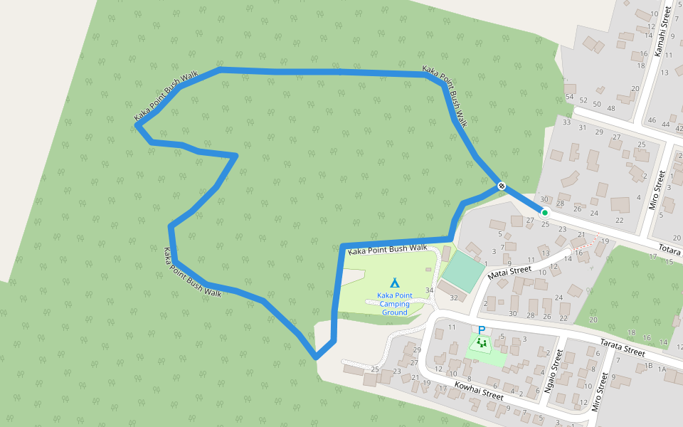 Kaka Point Bush Walk walking route map in Kaka Point