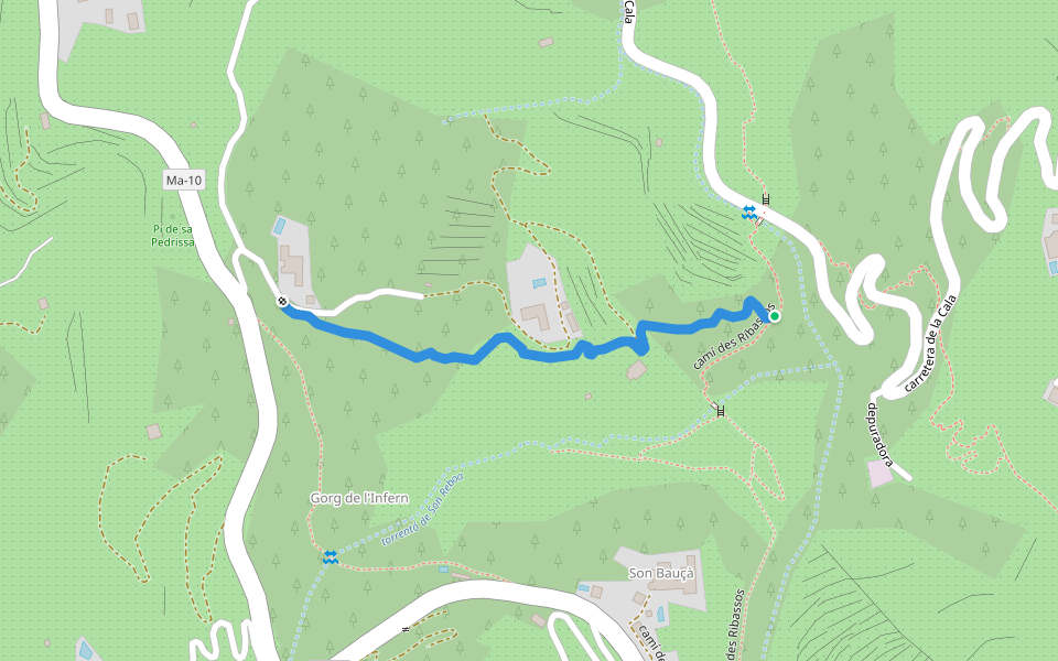 camí de sa Pesta walking route map in Deià
