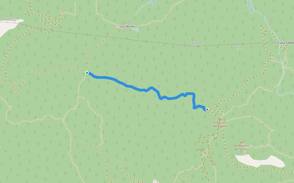 camino Real de Aragón a Onda walking route map in Cirat