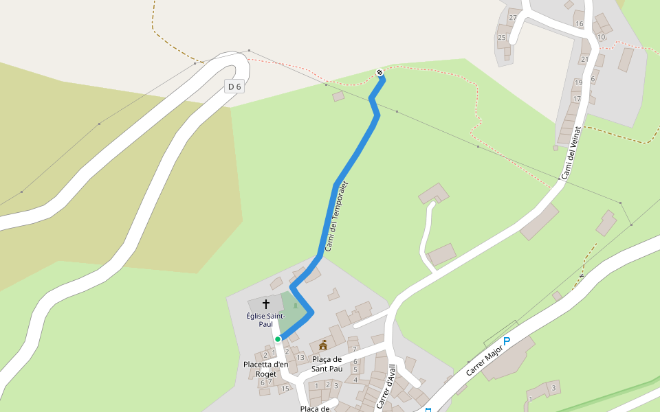 Cami del Temporalet walking route map in Py