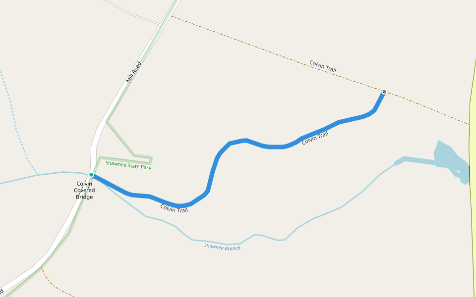 Colvin Trail walking route map in Schellsburg