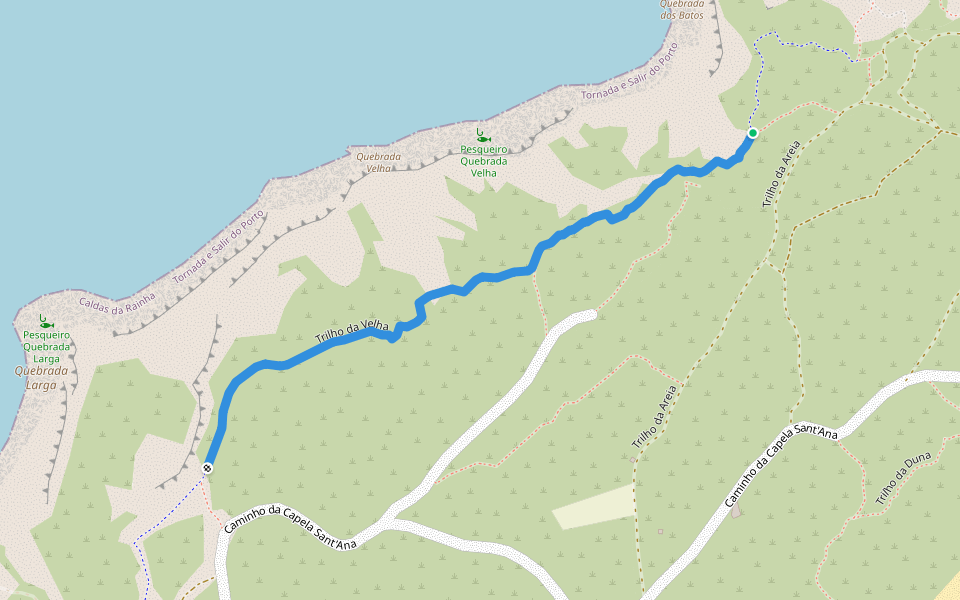Trilho da Velha walking route map in Salir do Porto