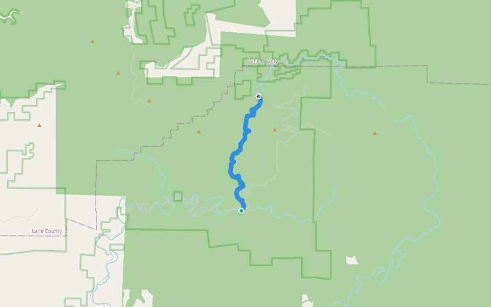 North Fork Smith River Trail #1351 walking route map in Reedsport
