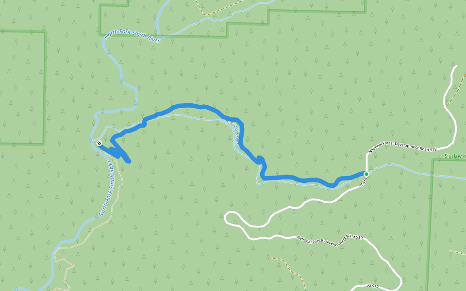 Kentucky Falls Trail #1376 walking route map in Reedsport