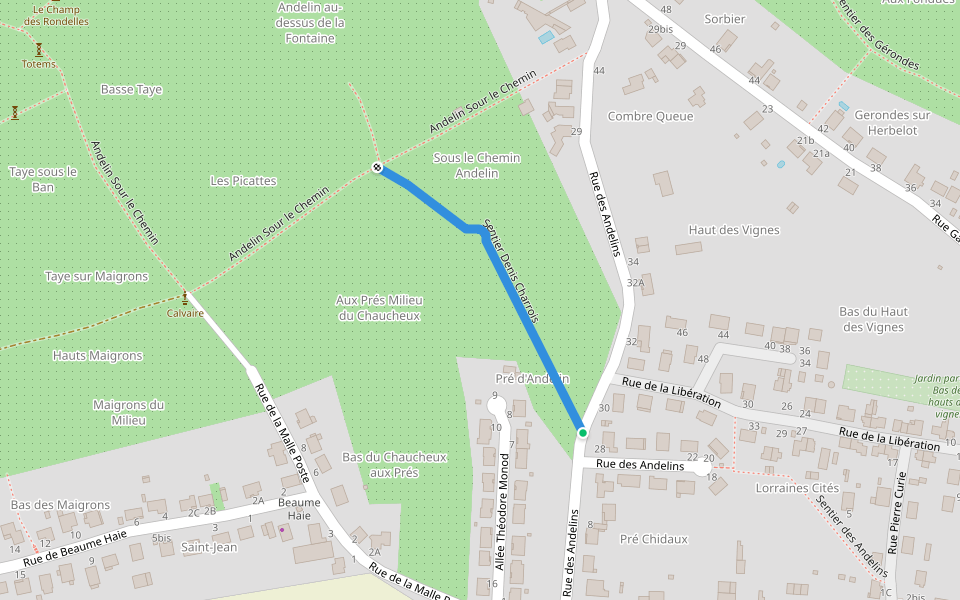 Sentier Denis Charrois walking route map in Pagny-sur-Moselle