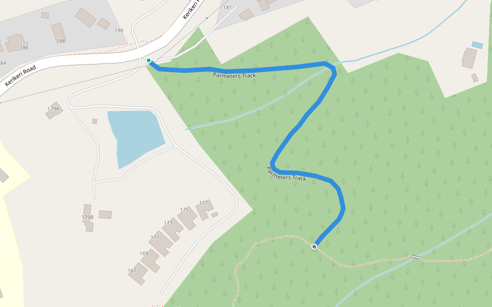 Parmeters Track walking route map in Kerikeri