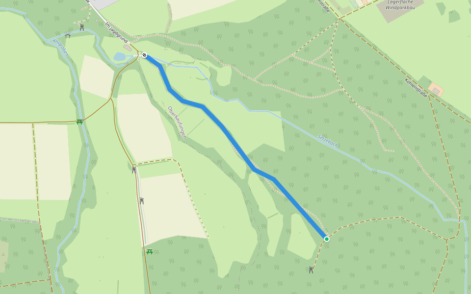 Schmaler Fußweg walking route map in Kaufungen