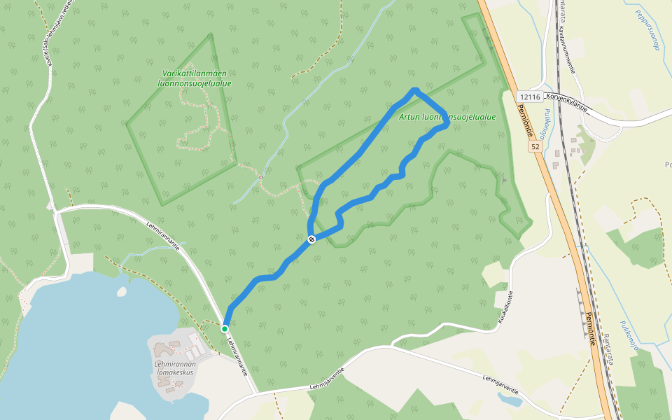 Kuntorata walking route map in Pohjankylä
