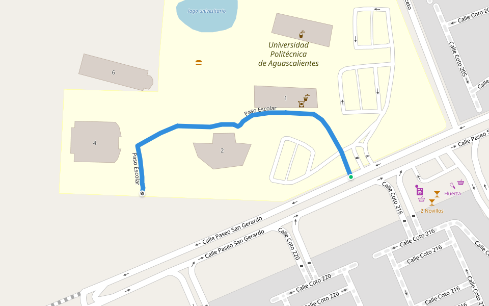 paso escolar walking route map in Aguascalientes
