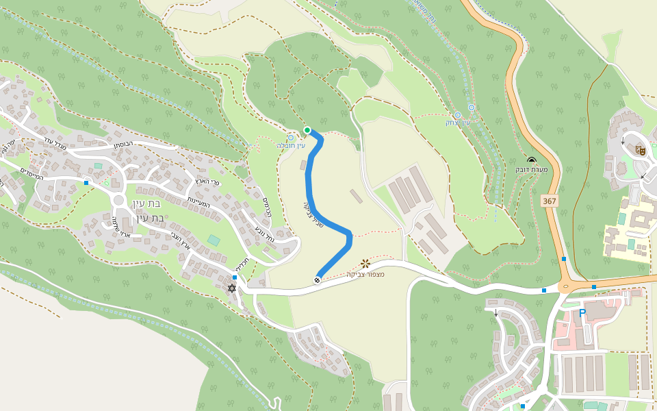 שביל צביקה walking route map in Bat Ayin
