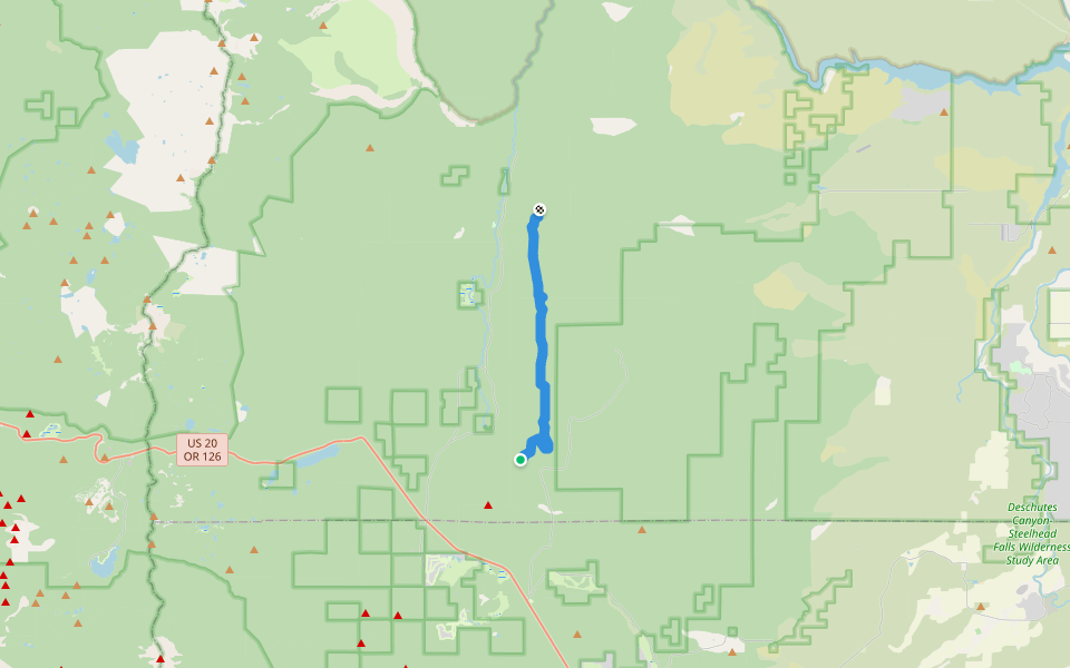 Green Ridge Trail #4025 walking route map in Camp Sherman
