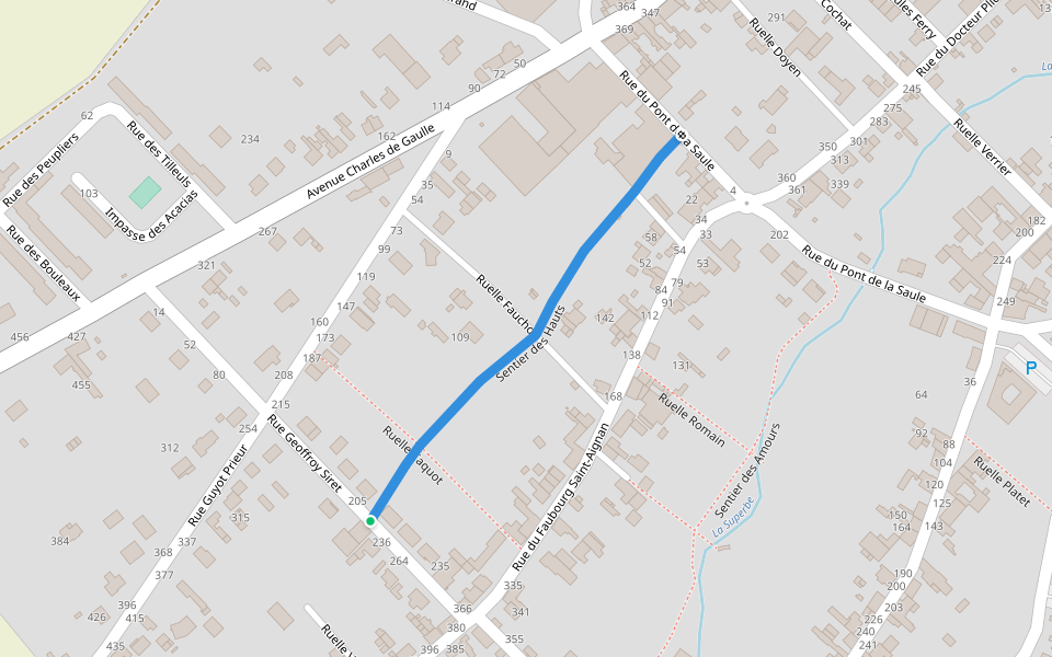 Sentier des Hauts walking route map in Fère-Champenoise