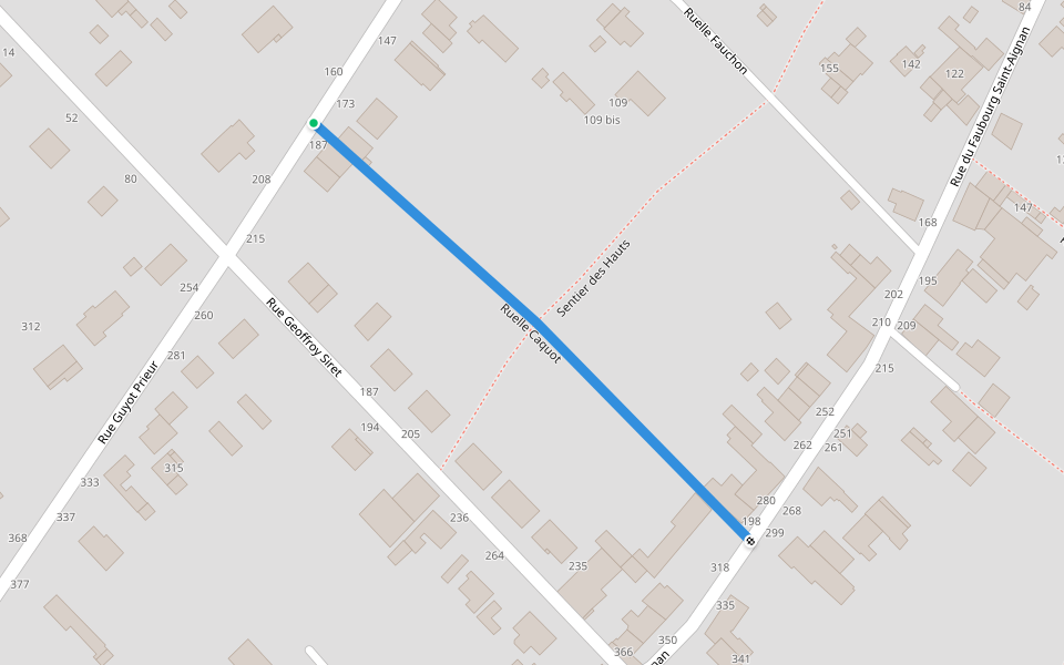 Ruelle Caquot walking route map in Fère-Champenoise