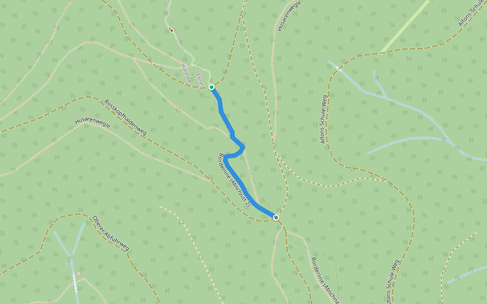 Borderline (Abschnitt 2) walking route map in Freiburg im Breisgau