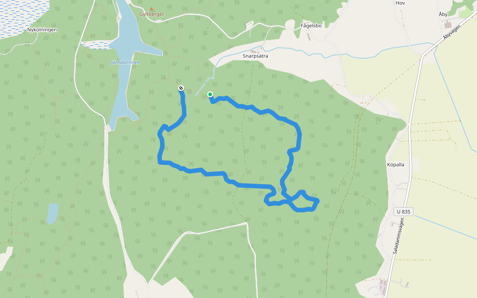 10 km walking route map in Sala