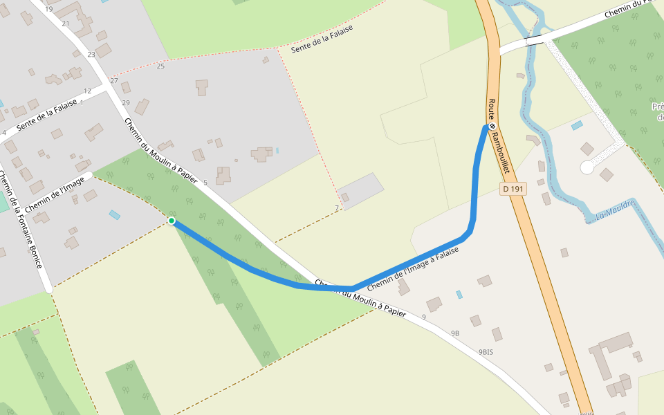 Chemin de l'Image à Falaise walking route map in Montainville