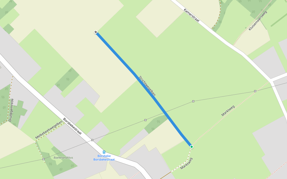 Strichtwegelken walking route map in Herzele