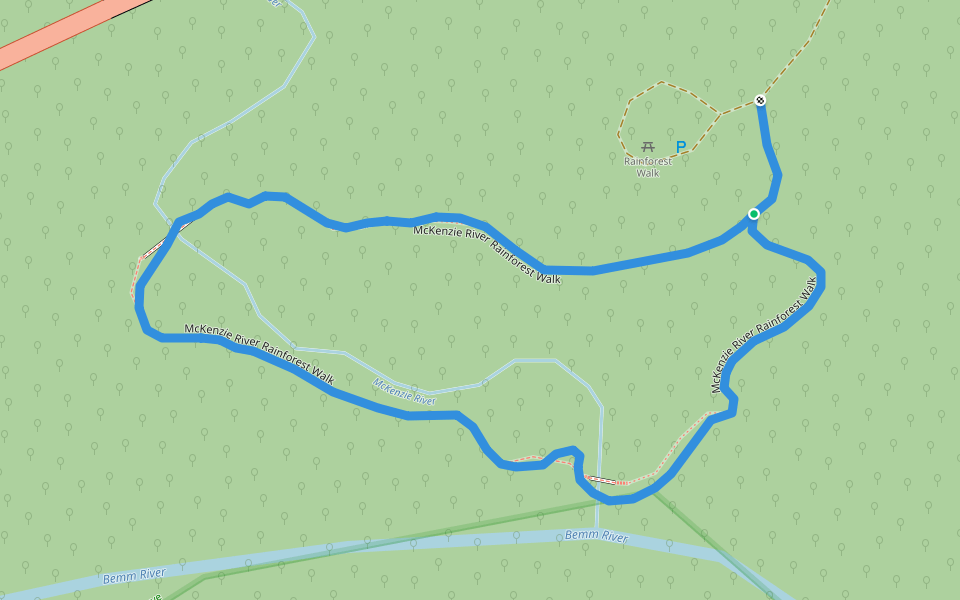 McKenzie River Rainforest Walk walking route map in Club Terrace