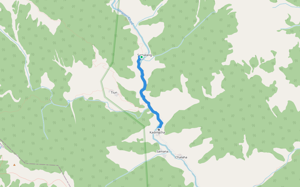 Samalang Kadingcha Trail walking route map in Samalangh