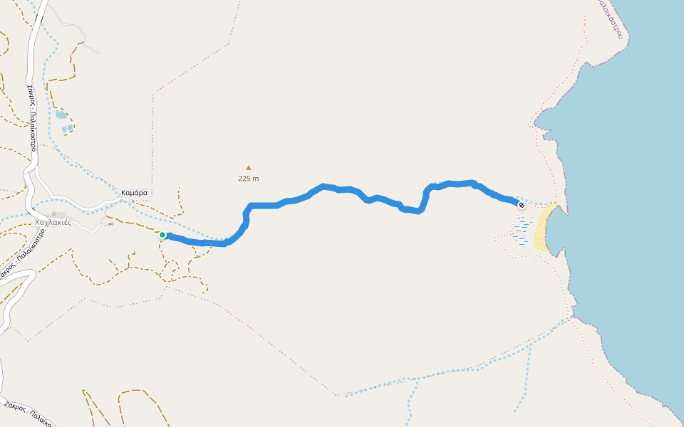 Καρούμες - Χοχλακιές walking route map in Chochlakies