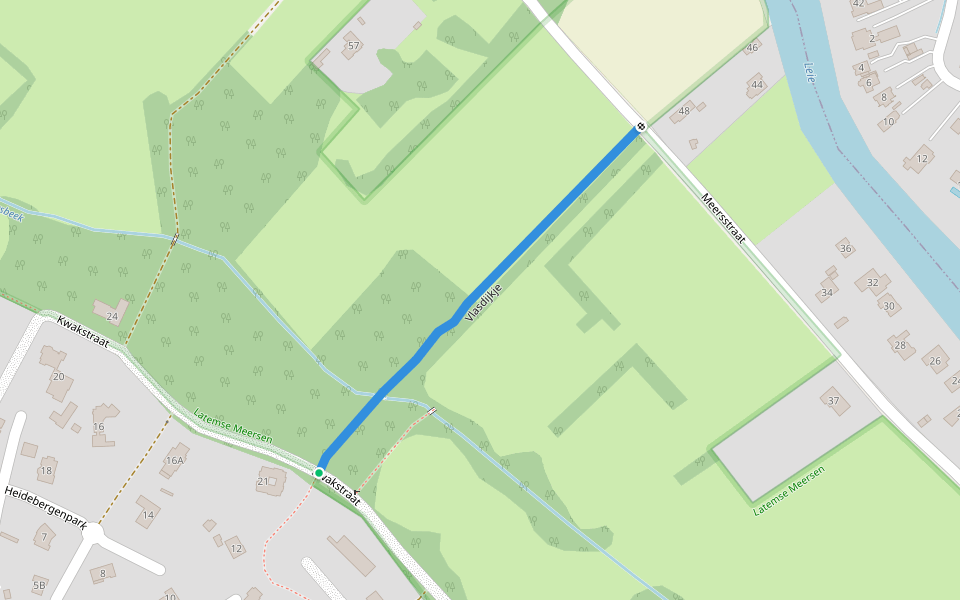 Vlasdijkje walking route map in Sint-Martens-Latem