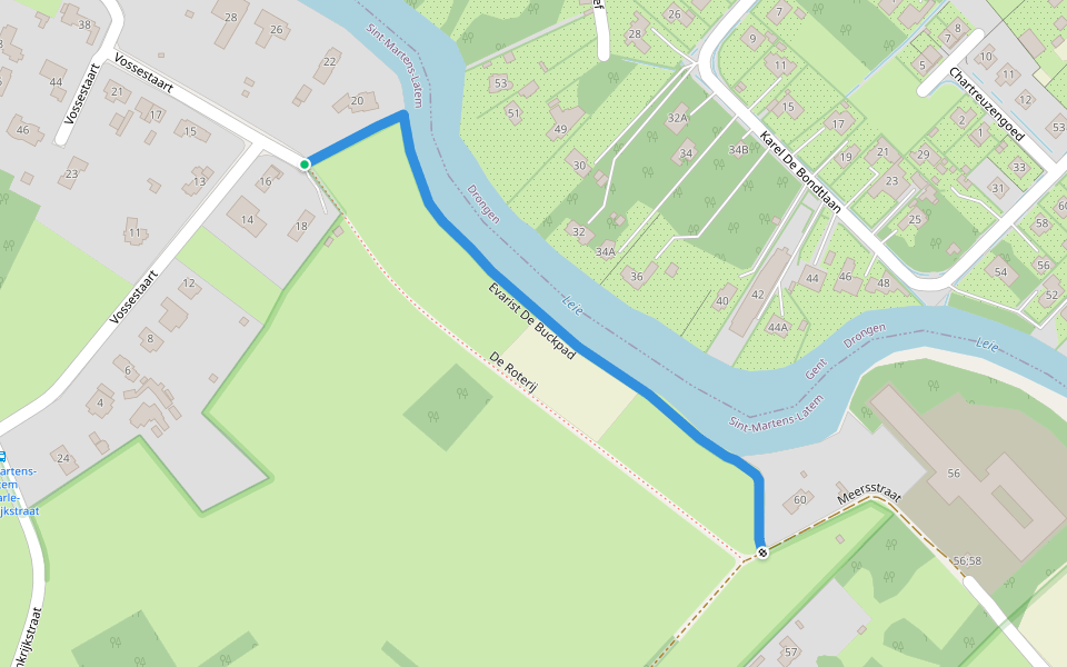 Evarist De Buckpad walking route map in Sint-Martens-Latem