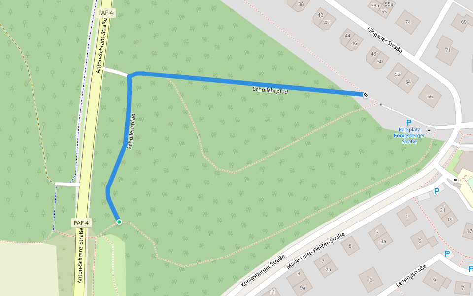 Schullehrpfad walking route map in Pfaffenhofen an der Ilm