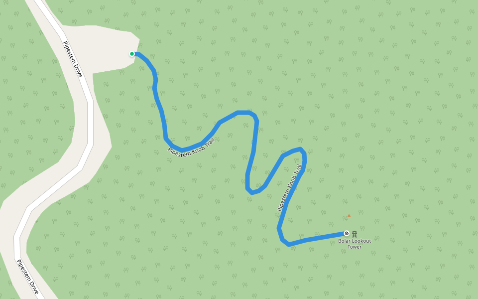 Pipestem Knob Trail walking route map in Pipestem