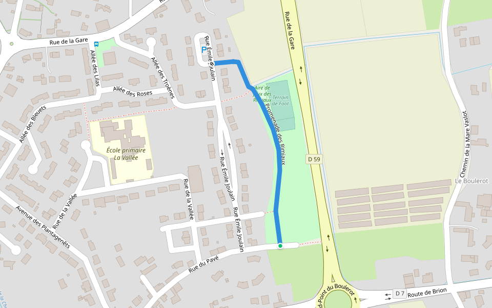 Promenade des Rimiaux walking route map in Beaufort-en-Anjou