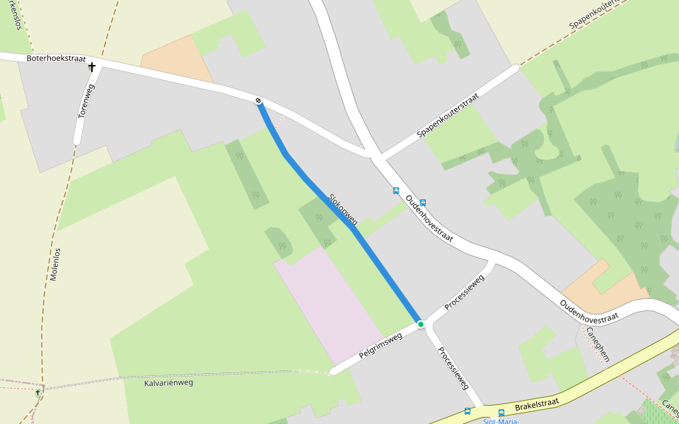 Slokopweg walking route map in Zottegem