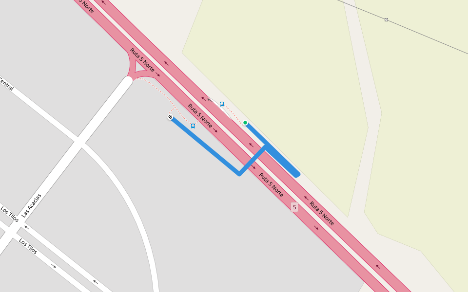 Pasarela Acceso Sur La Calera walking route map in Quillota