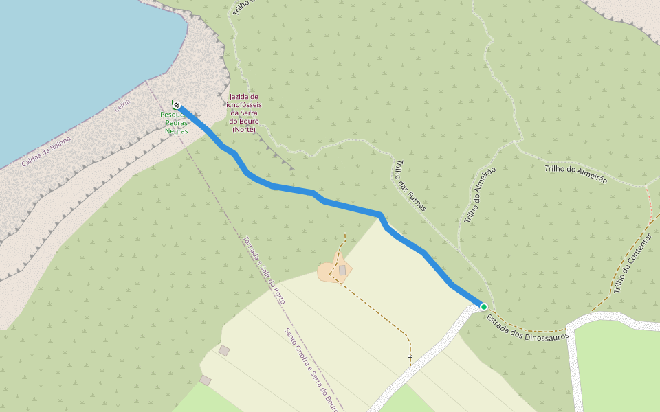 Assec Queb das Pedras Negras walking route map in Salir do Porto