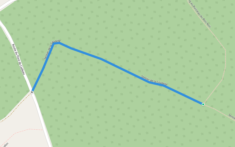 Sentier de la Citadelle walking route map in Laruscade