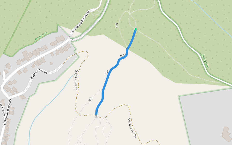 Bus walking route map in El Granada