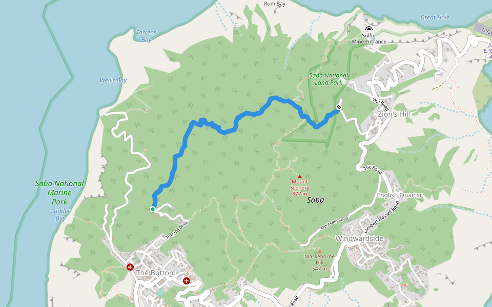 Sandy Cruz Trail walking route map in Zion's Hill