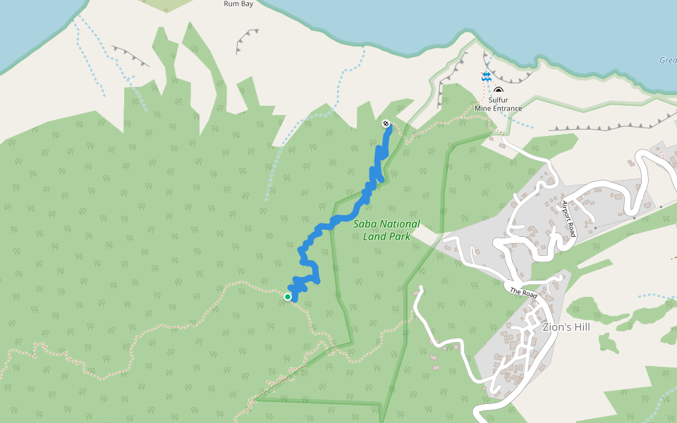 All Too Far Trail walking route map in Zion's Hill