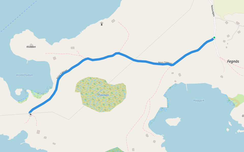 Nötö Tjärnan walking route map in Nötö