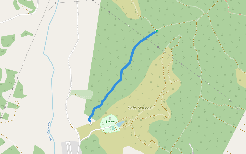 Лошадинная тропа walking route map in Blagoveshchensk