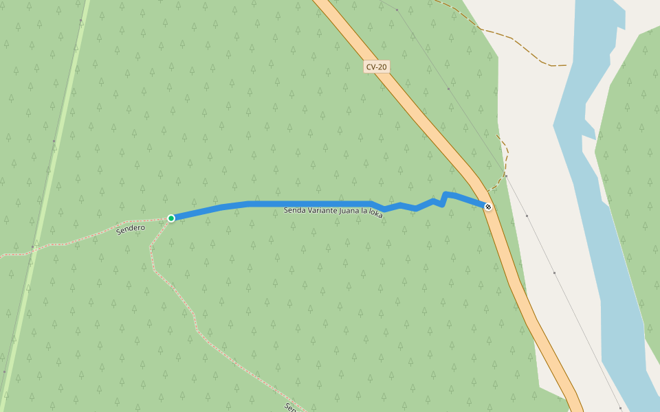 Senda Variante Juana la loka walking route map in Puebla de Arenoso