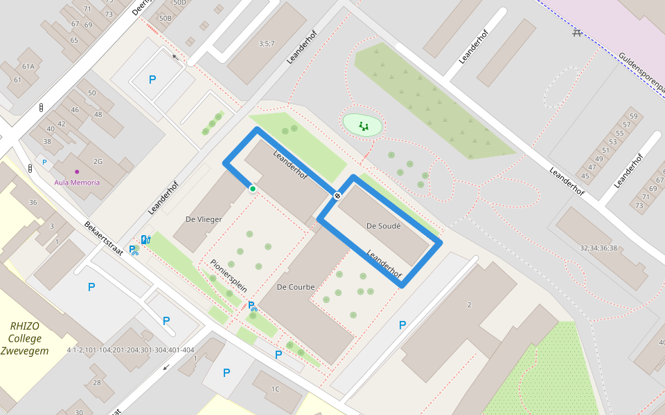 Leanderhof walking route map in Zwevegem