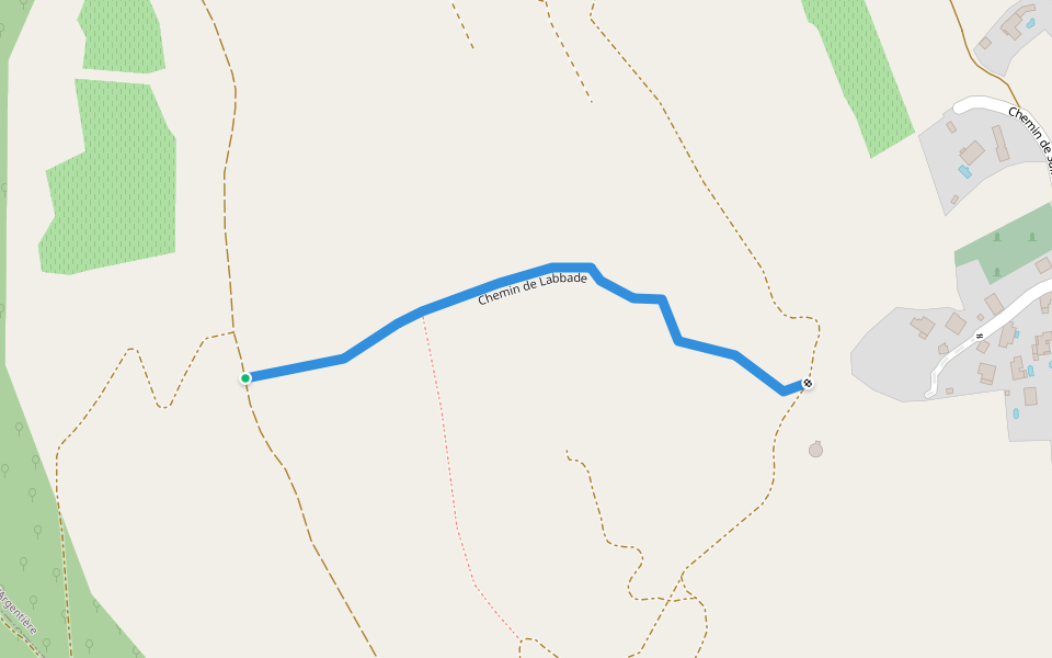 Chemin de Labbade walking route map in Villemagne-l'Argentière