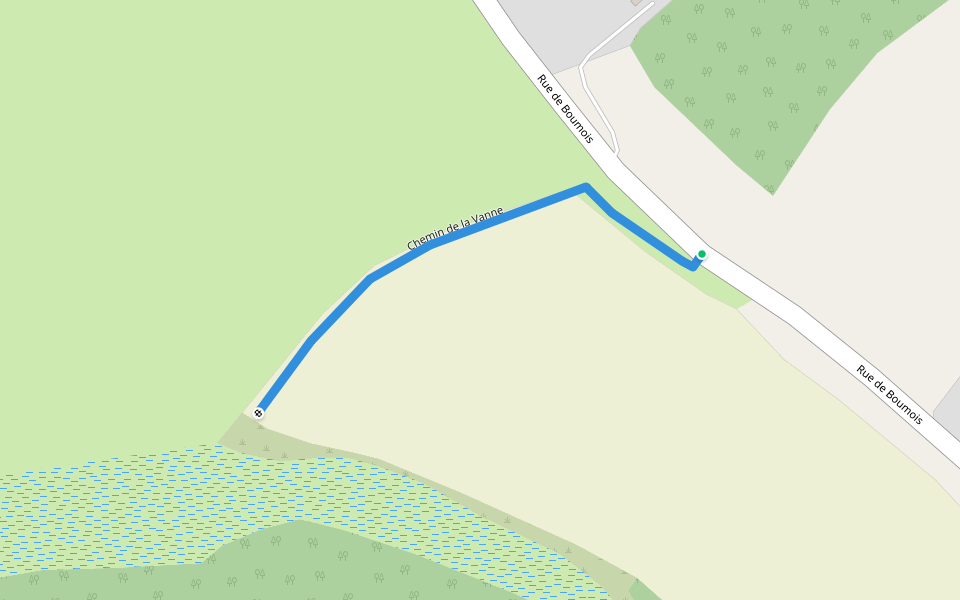 Chemin de la Vanne walking route map in Saumur