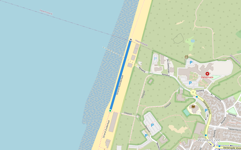 Strand Noorderbad walking route map in Wijk aan Zee