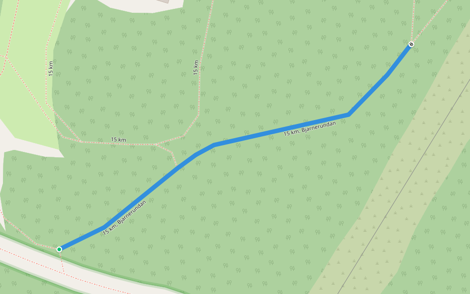 15 km, Bjarnerundan walking route map in Mora