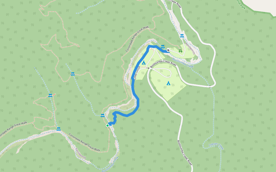 Creek circuit walking route map in Kenilworth
