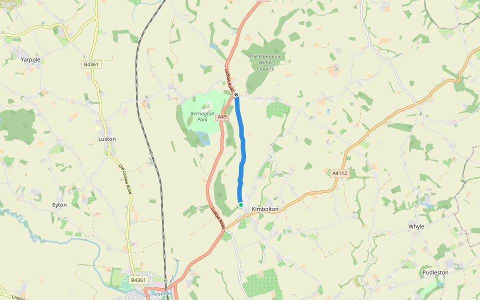 Stockton Ride walking route map in Kimbolton