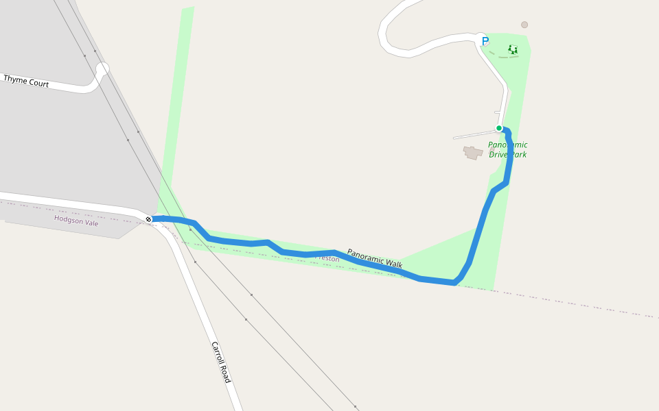 Panoramic Walk walking route map in Preston