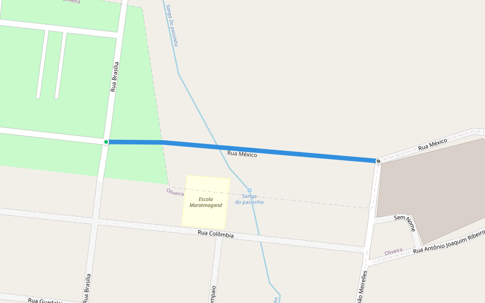 Rua México walking route map in Camaquã